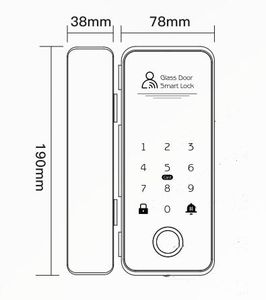 Serrure de porte intelligente TT Lock avec empreinte digitale biométrique et mot de passe numérique, connectée au Wi-Fi, en alliage d'aluminium, sans perçage, pour porte en verre, pour usage professionnel - Product Image 6