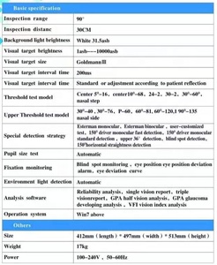 Trung Quốc Kích Thước Nhỏ Nhãn Khoa Mắt Tự Động Chu Vi Lĩnh Vực Hình Ảnh Phân Tích Máy BIO-1000 Không Có Máy In - Product Image 3