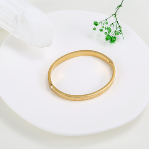 Brazalete de Diamantes Estilo <span class=keywords><strong>Instagram</strong></span> de Moda, Elegante Cadena de Eslabones de Acero de Titanio, Accesorios de Moda de Alta Gama al por Mayor - Product Image 4