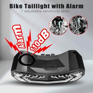 Feu arrière de vélo intelligent sans fil à LED rechargeable par USB 2200 mAh, étanche IP54, avec capteur de vibration et clignotant de frein en ABS - Product Image 4