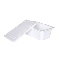 Contenitore Quadrato Personalizzato in PP da 2L per Gelato, Usa e Getta, Grado Alimentare, con Coperchio Piatto in PP Bianco/Grigio/Nero, Spessore 0,25-1mm