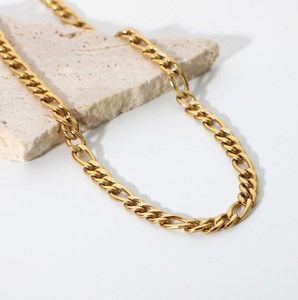2022 Fashion Minimalist Stainless Steel <strong>Choker</strong> 18K Gold Plated <strong>Women</strong> Figaro Chain <strong>Necklace</strong> - Product Image 3