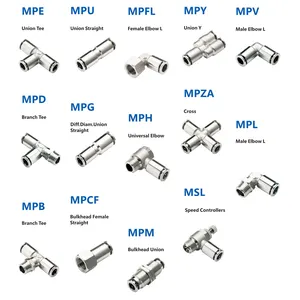 L tipo 90 gradi di unione diritta T gomito nero blu pneumatico tubo rapido aria tubo raccordo per il controllo della velocità valvola a solenoide