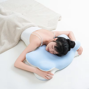 Oreiller orthopédique personnalisé en mousse à mémoire de forme WJ-2148 avec housse trapezoïdale <span class=keywords><strong>ergonomique</strong></span> en tricot pour le soutien du cou et de la tête pendant le sommeil - Product Image 5