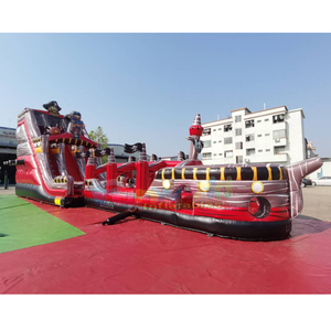 Commercial grade large toboggan gonflable black pearl <b>inflatable</b> pirate ship slide for outdoor party - Product Image 4