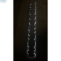 Lettres LED lumineuses en acier inoxydable argenté poli pour enseigne de fenêtre, panneau suspendu au plafond, décoration pour maison et centre commercial