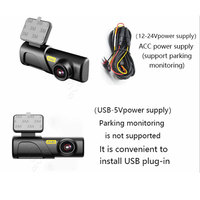 Dash FHd 1080p WiFi Caméra de voiture 140 degrés Blackbox DVR Drive Recorder 2K Dash Cam avec vue de face Couleur noire