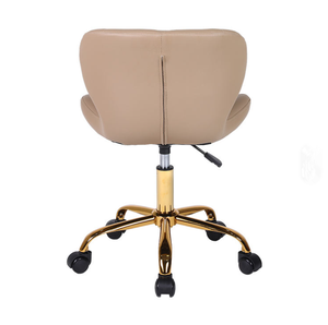 Chaise de salon pivotante en cuir PU avec métal doré, tabouret mobile, polyvalent pour salon de beauté des ongles - Product Image 2