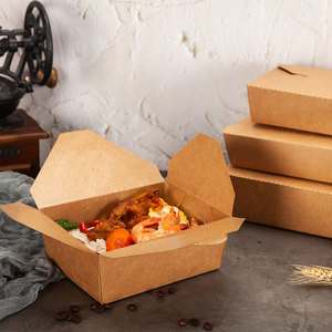 Caja de Embalaje Desechable para Comida Rápida para Llevar, 26oz, Papel Kraft de Grado Alimenticio, Reciclable, con Relieve, para <span class=keywords><strong>Sushi</strong></span> y Fideos - Product Image 3