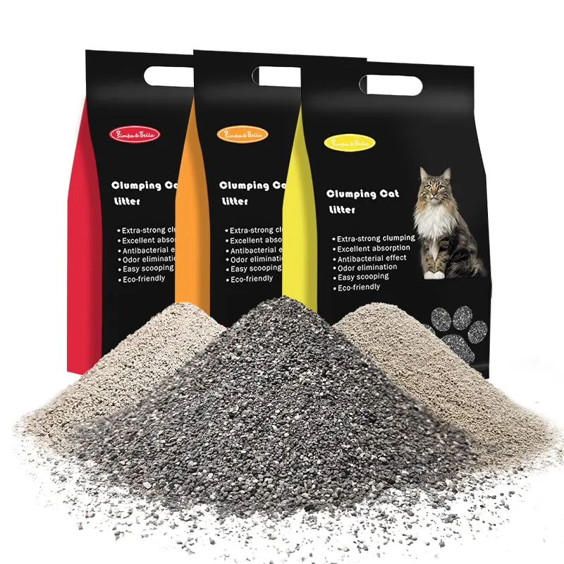 Odm số lượng lớn bán 0.5-3 mét màu xám bị hỏng Bentonite quặng Chất lượng cao mèo xả rác cát ISO CE