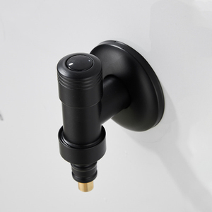 Robinet de machine à laver à arrêt automatique par bouton rotatif, Robinet mural noir mat pour laverie G1/2 - Product Image 5