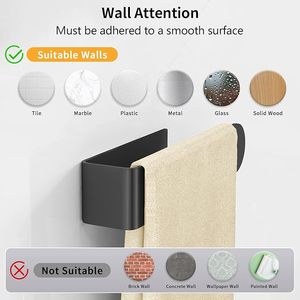 Hand <strong>Towel</strong> Holder, Self Adhesive <strong>Towel</strong> Racks for Bathroom Wall Mounted, Square Hand <strong>Towel</strong> Bar <strong>Stick</strong> <strong>on</strong> Wall for Kitchen Cabinet - Product Image 3