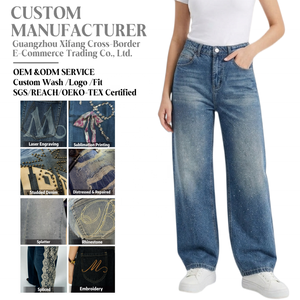 <span class=keywords><strong>Jeans</strong></span> a Zampa d'Elefante da Donna a Vita Alta, Vintage Lavato, Versatili, Casual, in Denim, alla Moda, Slim, Stile Streetwear - Product Image 1