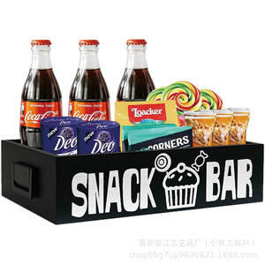 Wooden storage box, simple household desktop snack storage box with handle, <b>potato</b> chip storage box, candy display box - Product Image 4