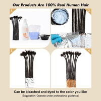 Vente en Gros de Cheveux Inter Bouclés Micro Loc Extensions Dreadlocks Vrais Cheveux Humains Micro Locs Extensions de Cheveux Humains Dreadloc Permanent
