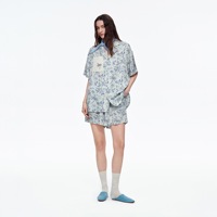 Ensemble pyjama pour femmes, chemise à manches courtes imprimée et short, taille cintrée, vêtements de détente d'été, ensemble décontracté en deux pièces, commandes personnalisées