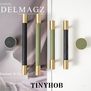 Tinyhob da màu xanh lá cây + đồng thau đồ nội thất xử lý tủ bếp Núm tủ quần áo tủ quần áo phòng ngủ knobs và xử lý cho ngăn kéo C-3044 - Product Image 5