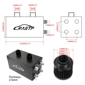 Réservoir d'huile CRASTP 2L avec raccords AN10 et kit de tuyau 3M pour mise à niveau automobile, ajustement universel - Product Image 4