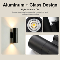 Applique murale LED extérieure étanche IP65, éclairage haut/bas, 6W 12W 18W 24W 36W, en aluminium cylindrique, éclairage moderne pour jardin extérieur
