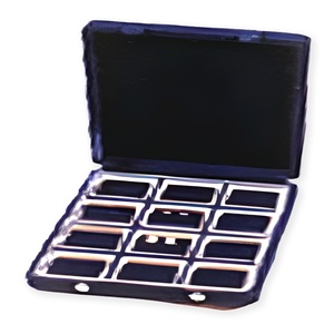 s197 Velvet Ring Earring Stock Box 12 Grids Jewelry Organizer <b>Case</b> Multi Slot Gem <b>Display</b> Tray Counter Presentation Supplier - Product Image 1