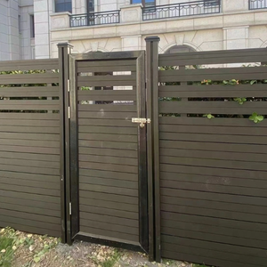 Puerta de valla de jardín WPC Puerta decorativa de 6 pies con marco de metal Valla de plástico de madera tratada térmicamente - Product Image 3
