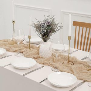 <span class=keywords><strong>Chemin</strong></span> de <span class=keywords><strong>table</strong></span> rustique en gaze de coton pour mariage, 10 pieds, tissu bohème <span class=keywords><strong>beige</strong></span>, décoration de <span class=keywords><strong>table</strong></span> pour mariage, dîner, événements - Product Image 4