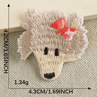 Étiquettes brodées sur ordinateur, accessoires vestimentaires, autocollants brodés, patchs de chien de dessin animé, badges, autocollants à dos adhésif