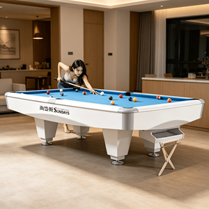 SUNDAYS Factory 9ft American 9 Ball Pool Table Solid Slate Bed Auto Return White Frame Billiard for Club Wholesale 5G Official 9 - Product Image 1