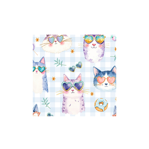 Juego de Platos Desechables de Papel con Diseño de Gato de Dibujos Animados con Gafas en Forma de Corazón, Tema de Fiesta de Gatos de Dibujos Animados, Marca DAMAI - Product Image 6