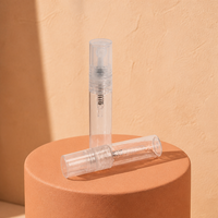 Flacon vaporisateur en verre transparent de 2 ml, 3 ml, 5 ml, format voyage, flacon vide portable pour tester les parfums avec bouchon pulvérisateur transparent