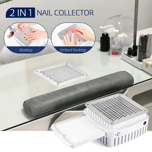 Aspirateur de poussière professionnel intégré pour ongles, collecteur de poussière de bureau pour manucure, ventilateur d'extraction avec filtre pour ongles en gel - Product Image 1