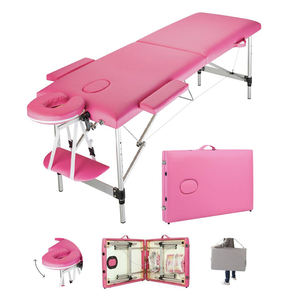 Lit <span class=keywords><strong>de</strong></span> <span class=keywords><strong>massage</strong></span> spa pliable moderne pour 2 personnes, réglable, capacité maximale 225 kg, en cuir PU, cadre en aluminium, rembourrage en éponge, certifié CE, pour salon - Product Image 2