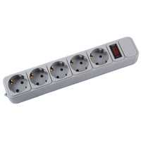 Multiprise 4 voies 4 prises avec interrupteur, coque ignifuge, 16A 220V, 5m, IP20