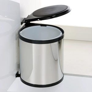 Poubelle murale de cuisine 8L avec couvercle pivotant et tiroir coulissant - Product Image 1