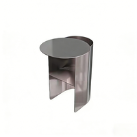 Table de chevet en métal d'inspiration luxueuse, en acier inoxydable, moderne et minimaliste, table d'appoint pour canapé, salon, chambre à coucher, étagère d'angle de rangement