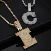 Testeur de diamant haut de gamme Moissanite A-Z pendentif initial en argent Sterling 925 bijoux glacés Hip Hop lettre pendentif pour hommes