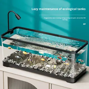 Akrilik Dikdörtgen Ev Tipi Masaüstü Akvaryum, Oturma Odası Peyzajı için Çevre Dostu Susuz Akış Oksijen Üreten - Product Image 2