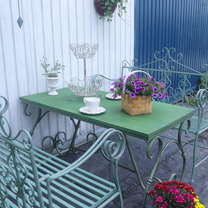 Ferro vecchio doppio <span class=keywords><strong>tavolo</strong></span> lungo balcone Villa <span class=keywords><strong>giardino</strong></span> <span class=keywords><strong>giardino</strong></span> <span class=keywords><strong>tavolo</strong></span> <span class=keywords><strong>e</strong></span> sedie pratico <span class=keywords><strong>tavolo</strong></span> lungo - Product Image 2