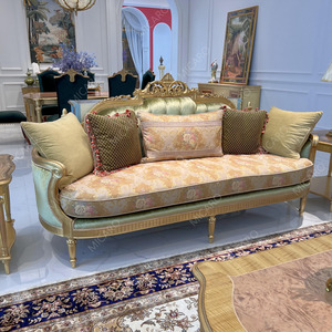 Italian Classic Furniture Living Room High Quality Velvet Fabric Curved <strong>Sofa</strong> <strong>Set</strong> - Product Image 4