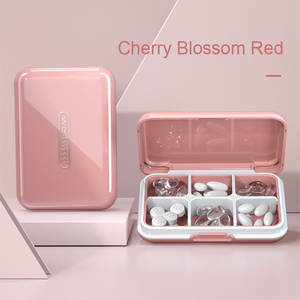 Boîte à pilules de <span class=keywords><strong>voyage</strong></span> hebdomadaire de luxe à 6 compartiments en plastique ABS, <span class=keywords><strong>petite</strong></span> et portable, pour médicaments et vitamines - Product Image 5