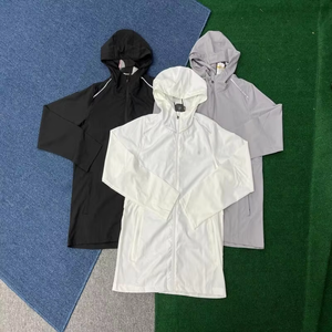 Giacca da <span class=keywords><strong>uomo</strong></span> lunga antivento impermeabile rivestita traspirante per allenamento Outdoor Fitness Running nuovo marchio con cerniera Spot all'ingrosso - Product Image 1