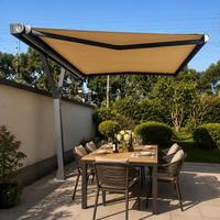 Auvent rétractable électrique 5x4M, auvent en acrylique, structure en alliage d'aluminium, télécommande, protection solaire pour balcon, terrasse, jardin