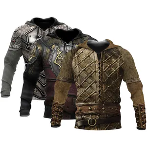 Modieuze Nieuwe Custom Viking Mythe Cool Unisex Pantser 3d Hoodie Met Kangoeroe Pocket