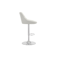 Tabouret de bar moderne en velours blanc capitonné polyvalent de qualité supérieure, pivotant, hauteur réglable, base en fer pour salon, chambre, maison, cuisine