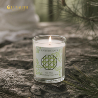 Bougie parfumée en cire de soja, boîte cadeau en verre transparent, senteur botanique, pour le bien-être, parfum personnalisé, MSDS REACH, vente en gros