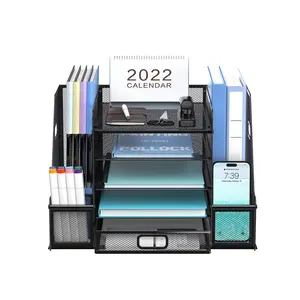 Mesh Desk Office Organizer With Paper Letter Tray File Drawer Holder Desktop Organizer And Storage