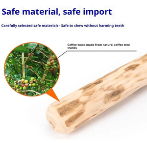 Jouet en corde à nouer écologique à lancer et à mâcher et bâton à mâcher en bois de café naturel, ensemble de jouets à mâcher pour <span class=keywords><strong>chien</strong></span> en bois de café - Product Image 4