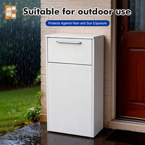 Boîte aux lettres autoportante en acier galvanisé avec revêtement en poudre imperméable pour la réception <span class=keywords><strong>de</strong></span> colis et <span class=keywords><strong>de</strong></span> courrier, utilisation en extérieur, blanc - Product Image 4