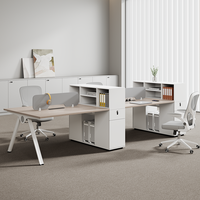 Bureau d'ordinateur automatique moderne en bois avec chaise, poste de travail combiné pour le bureau et la maison