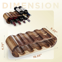 Porte-bouteilles à vin en bois d'acacia moderne pour 8 bouteilles, décoration de fête, pour présentoir de comptoir